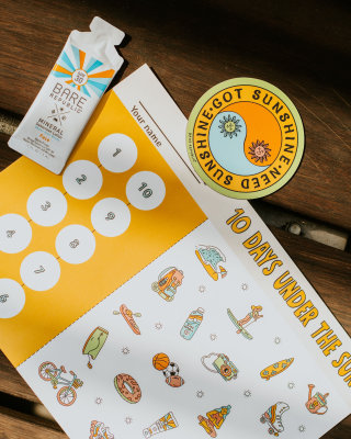 Decorative sticker design for Bare Republic Sunscreen
