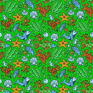 Decorative pattern of sea life