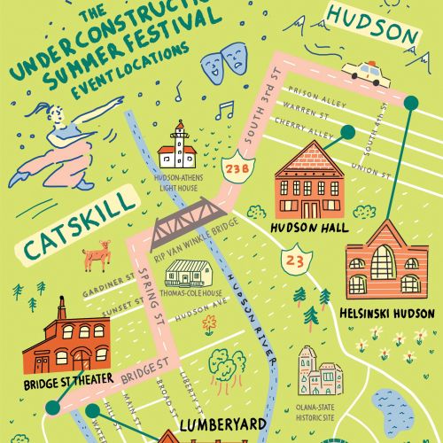 Illustrated map of UnderConstruction Summer Festival venues by Samantha Silverman