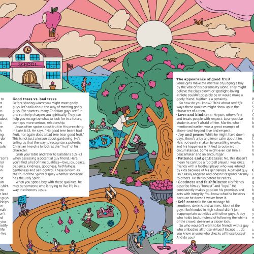 Seek-and-find magazine illustration by Samantha Silverman with colorful outdoor scenes