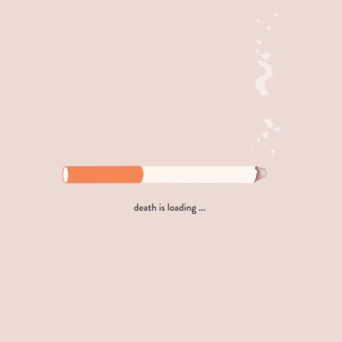 Cigrette Death loading animation video
