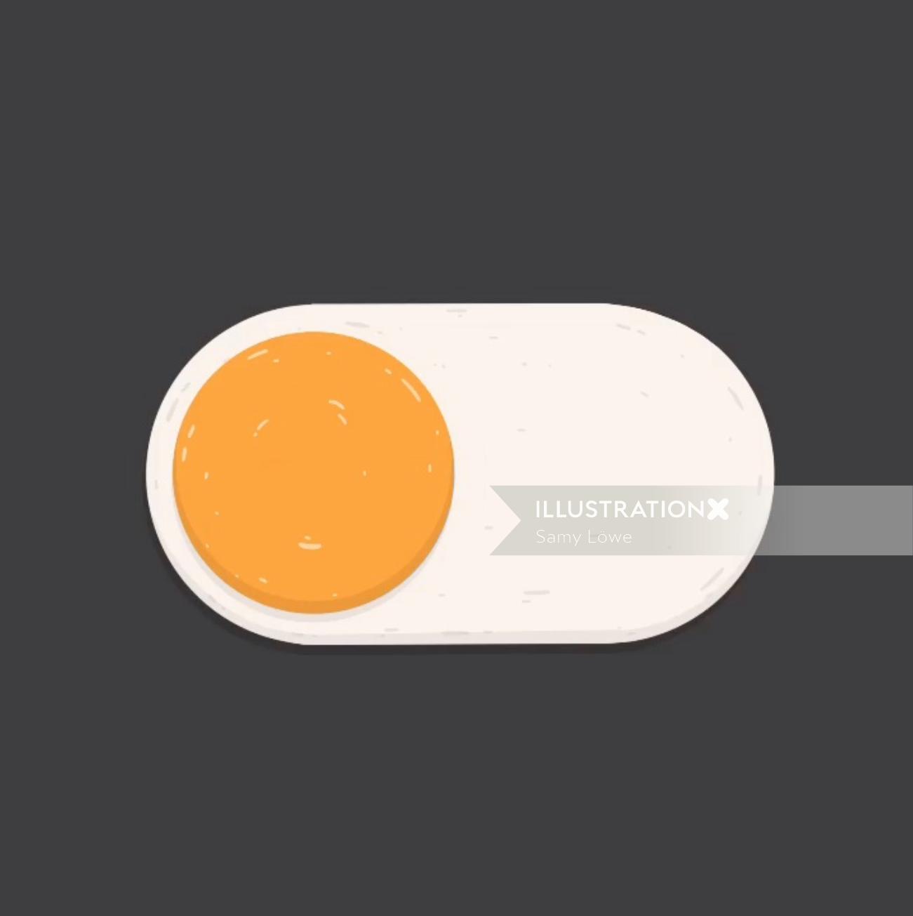 卵黄アニメーションボタン