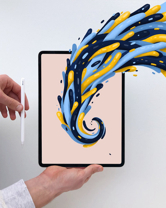 Padrão de design gráfico de um tablet