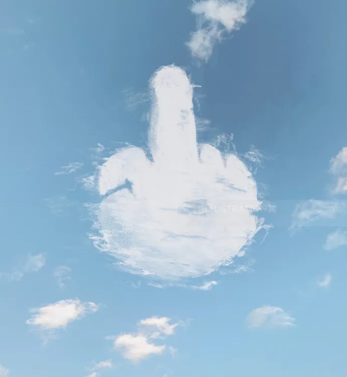 Cloud shaped like a middle finger by Samy Löwe