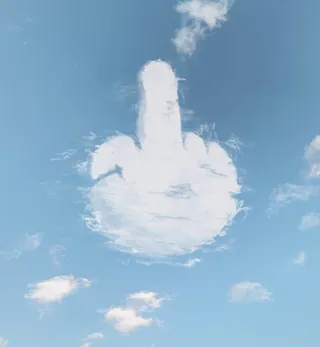 Cloud shaped like a middle finger by Samy Löwe