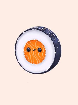 Prato de sushi gráfico