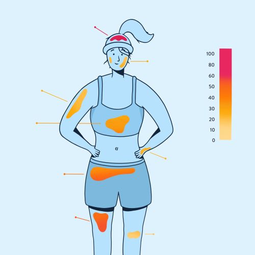 Medical woman with body temperature