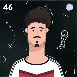 Digital illustration of a soccer player with trophy by Samy Löwe