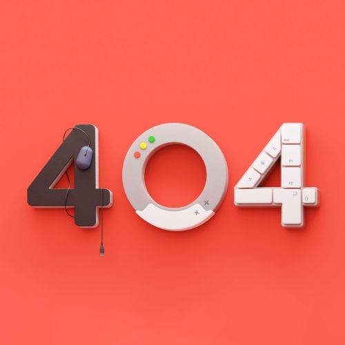 Realistic illustration of 404 error