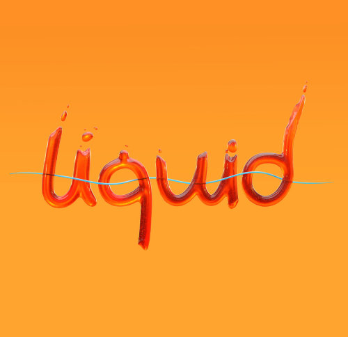 Lettering illustration of liquid 