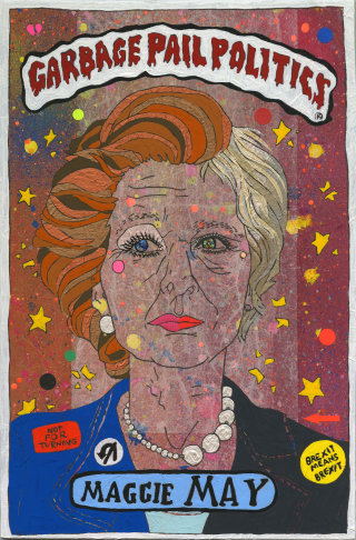 Design de cartaz da política do balde de lixo de Maggie May 