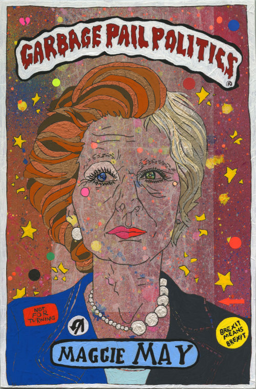 Conception d&#39;affiche de la politique de seau à ordures de Maggie May