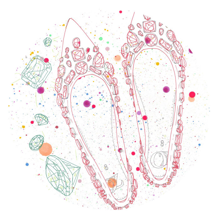 Ilustración de zapatos de piedra para mujer