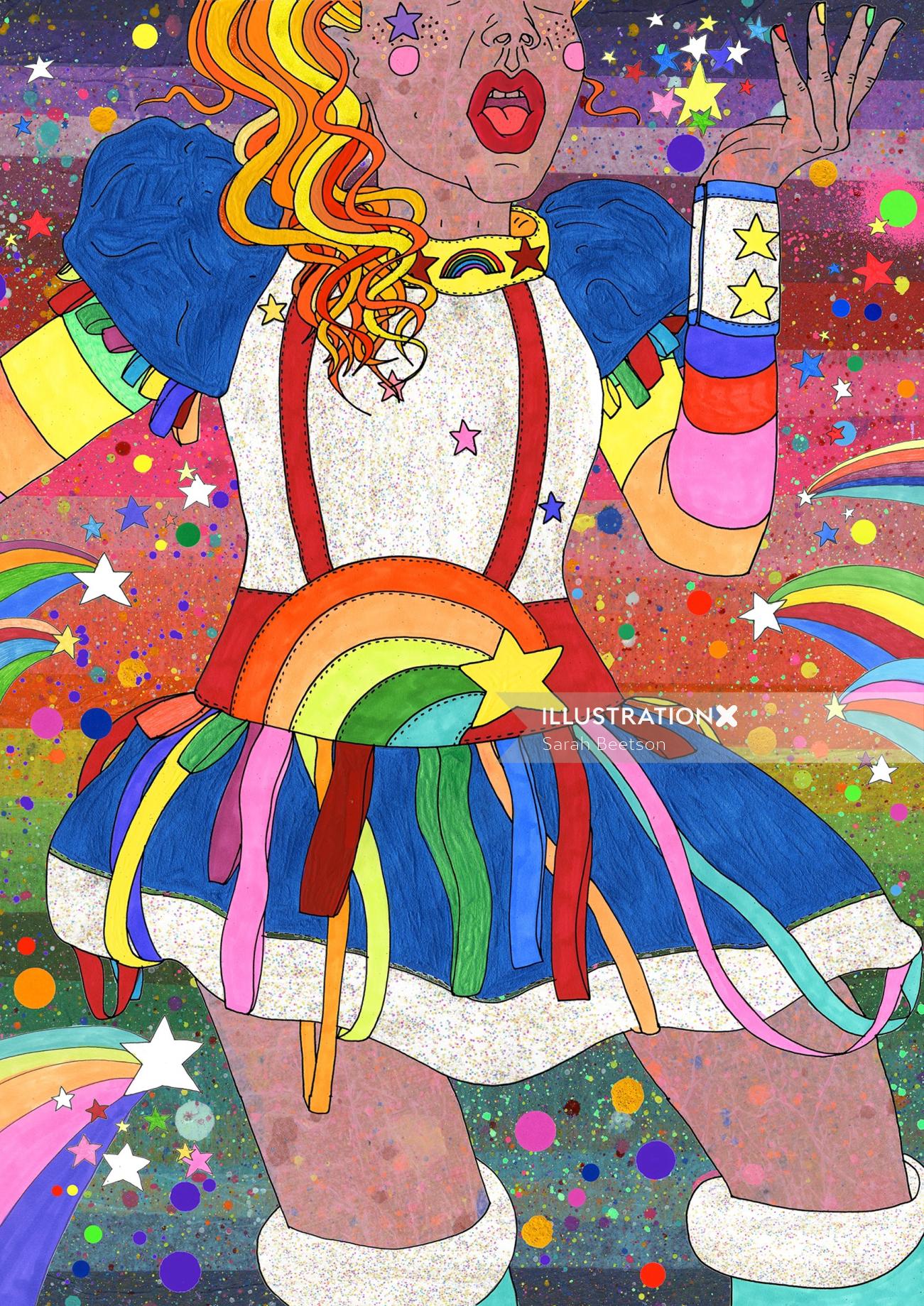 Happy Mardi Gras Sydney illustration colorée