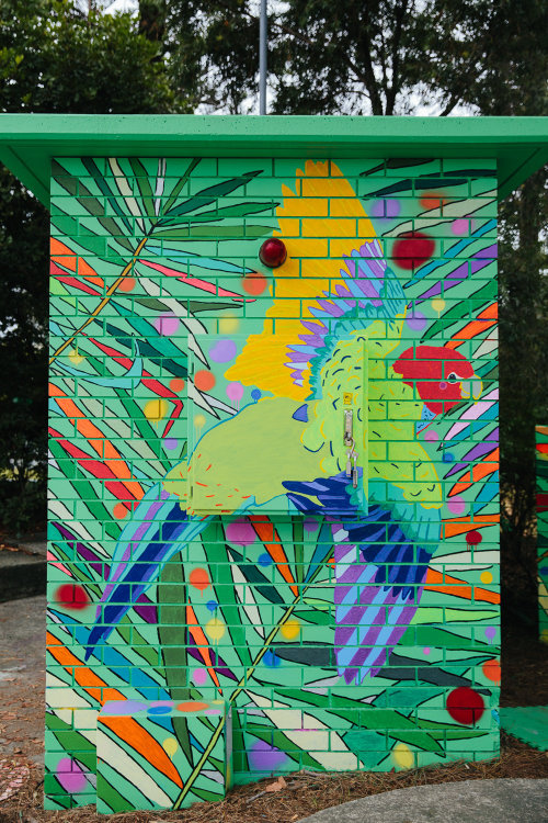 Illustration of parrot wall mural