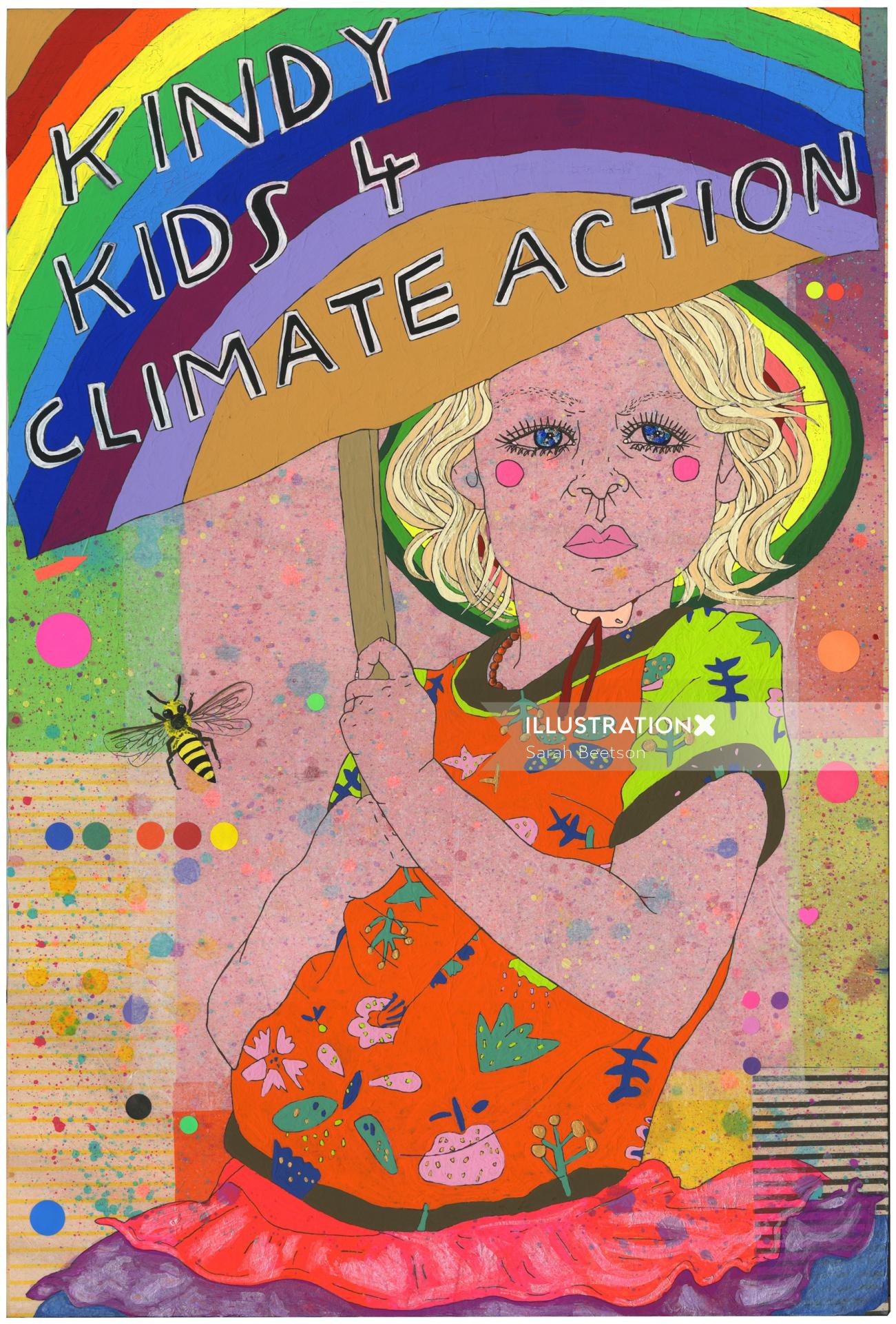 Peinture d&#39;enfants pour l&#39;action climatique