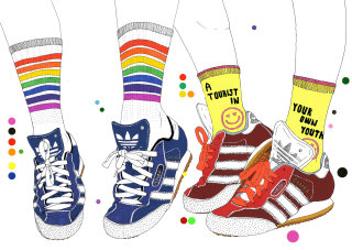 Ilustración de moda zapatillas de deporte 