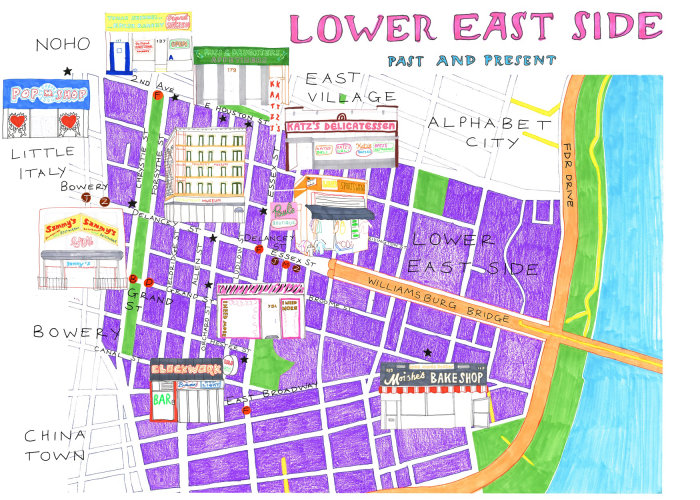 Ilustración de mapa de calles del Lower East