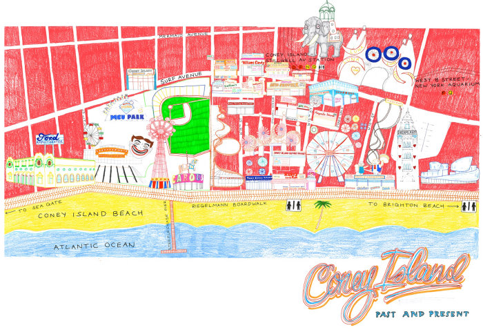 Coney Island map illustration 