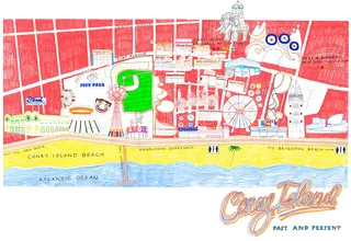 Coney Island map illustration 