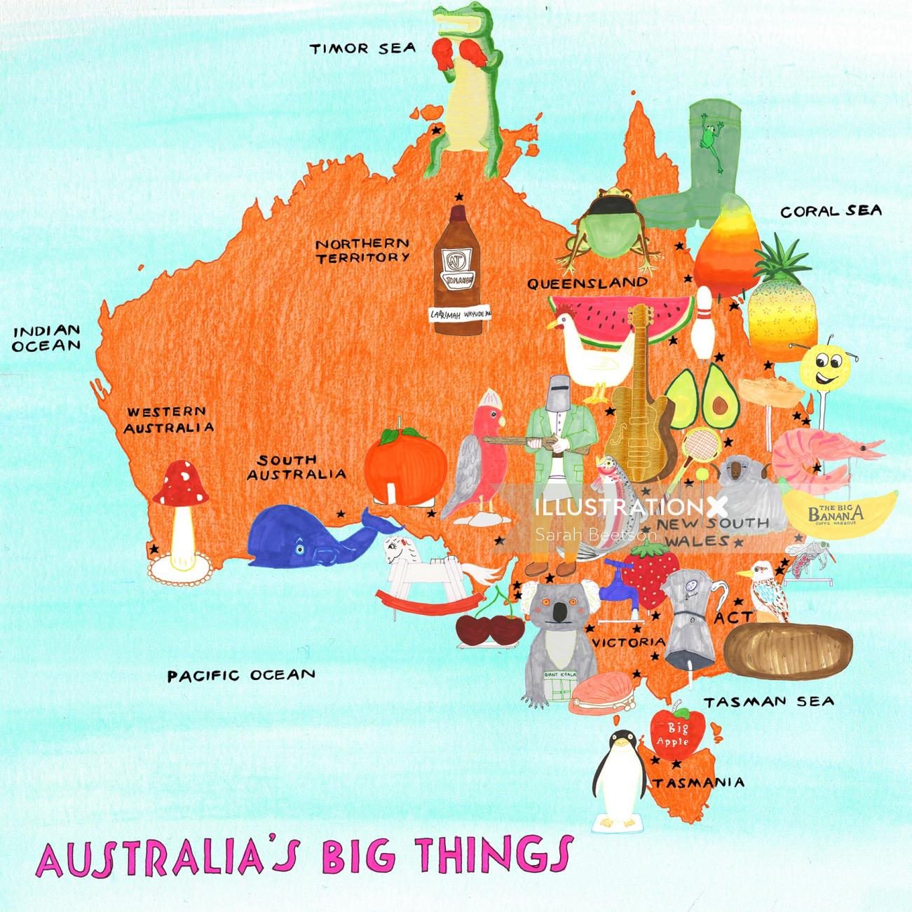 Cartes de grandes choses de l&#39;Australie