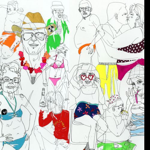 Beach clothing illustration by Sarah Beetson