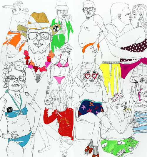 Illustration de vêtements de plage par Sarah Beetson