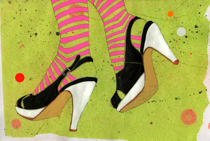 An illustration of lady heels footwear