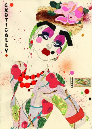 Exotically John Galliano illustration by Sarah Beetson