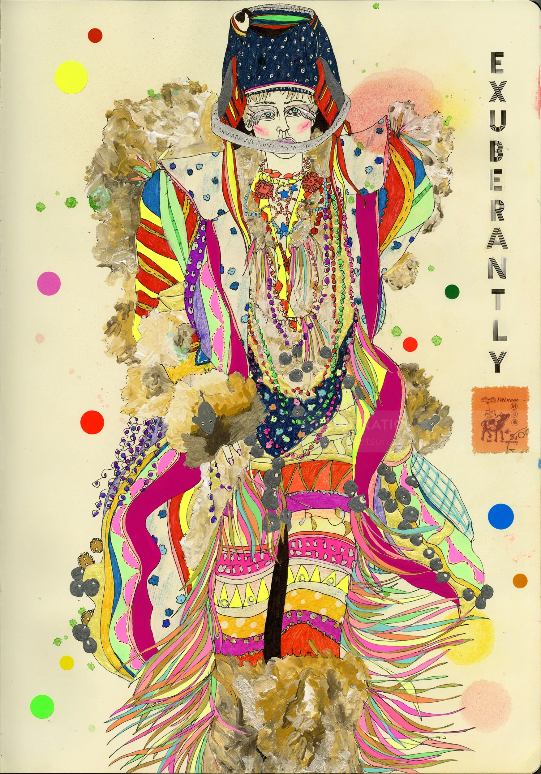 Costume design illustration by Sarah Beetson