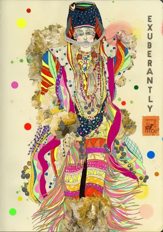 Costume design illustration by Sarah Beetson