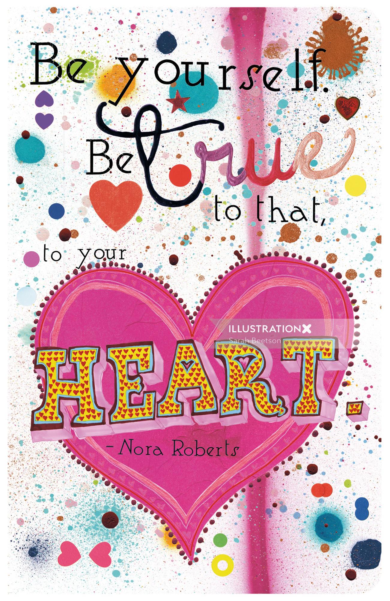 Ilustración del corazón por Sarah Beetson