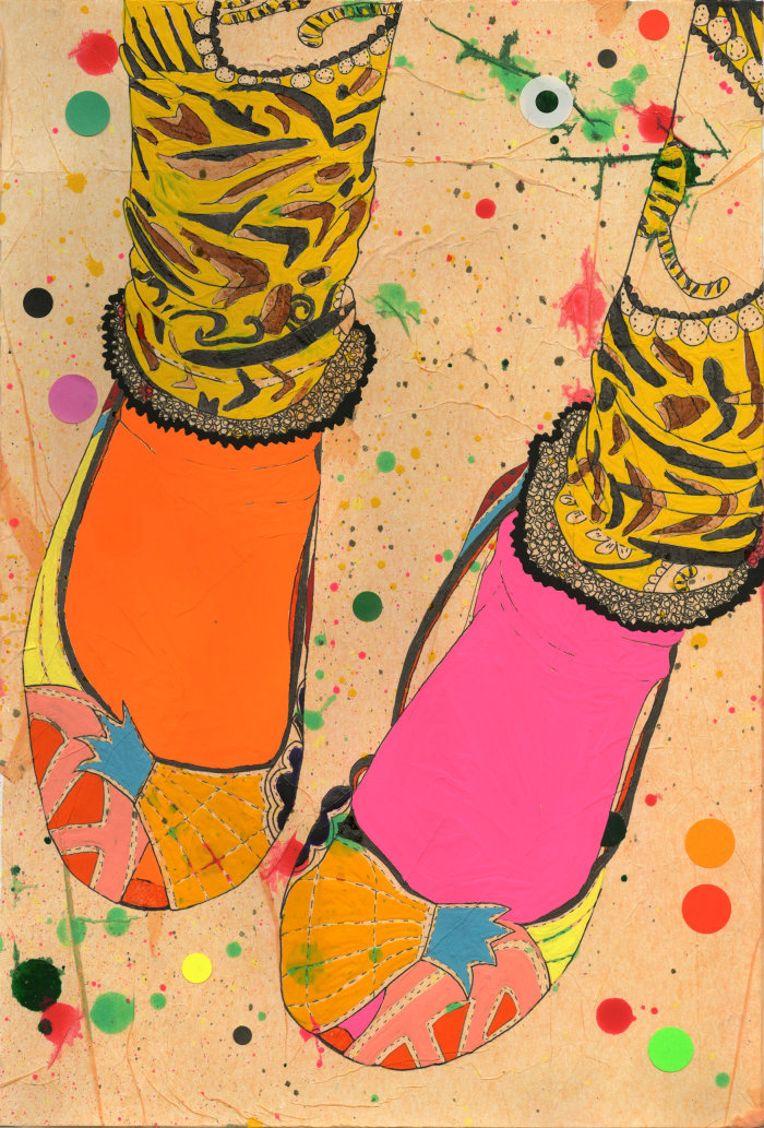 Ilustración de calzado de mujer por Sarah Beetson