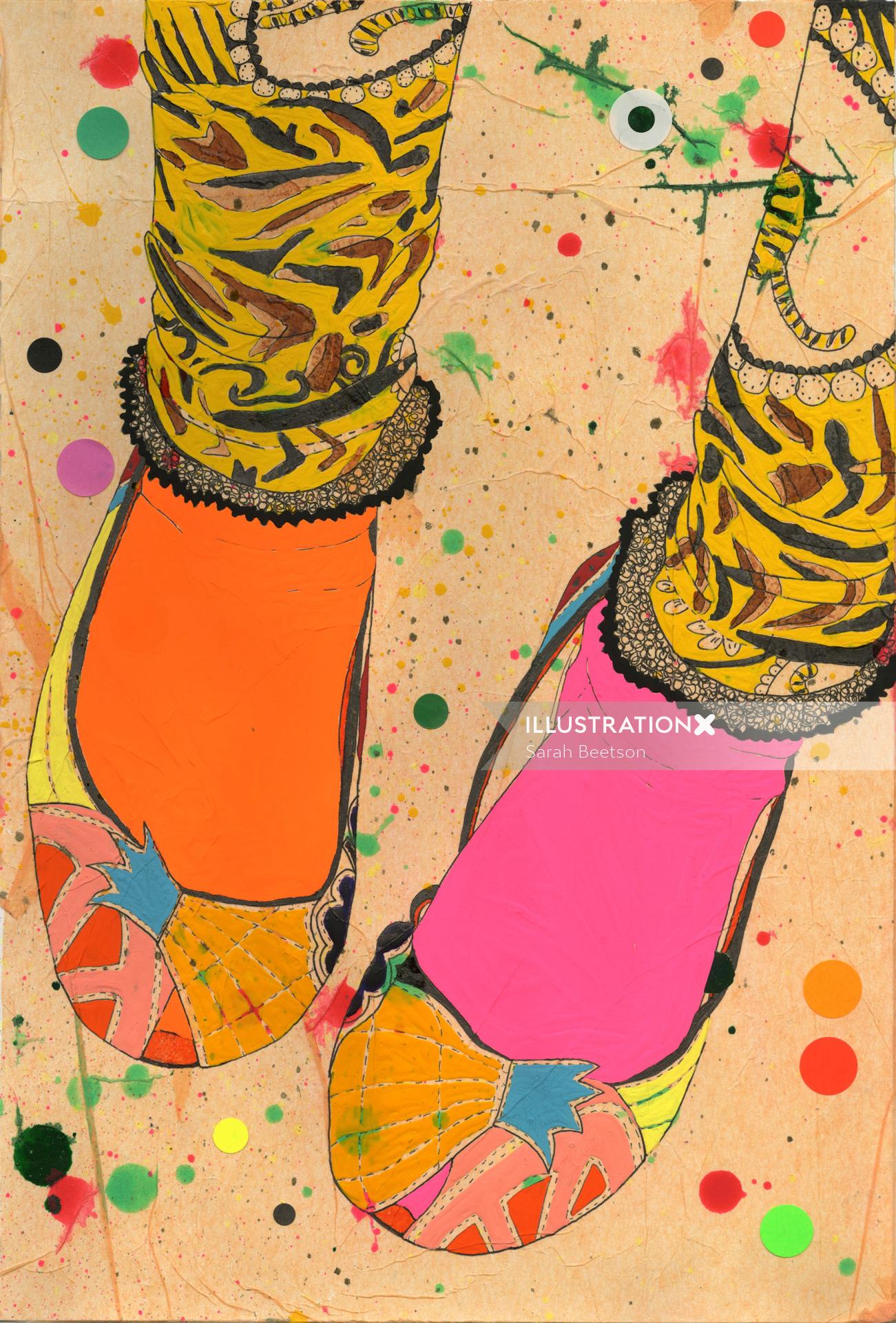 Illustration de chaussures pour femmes par Sarah Beetson