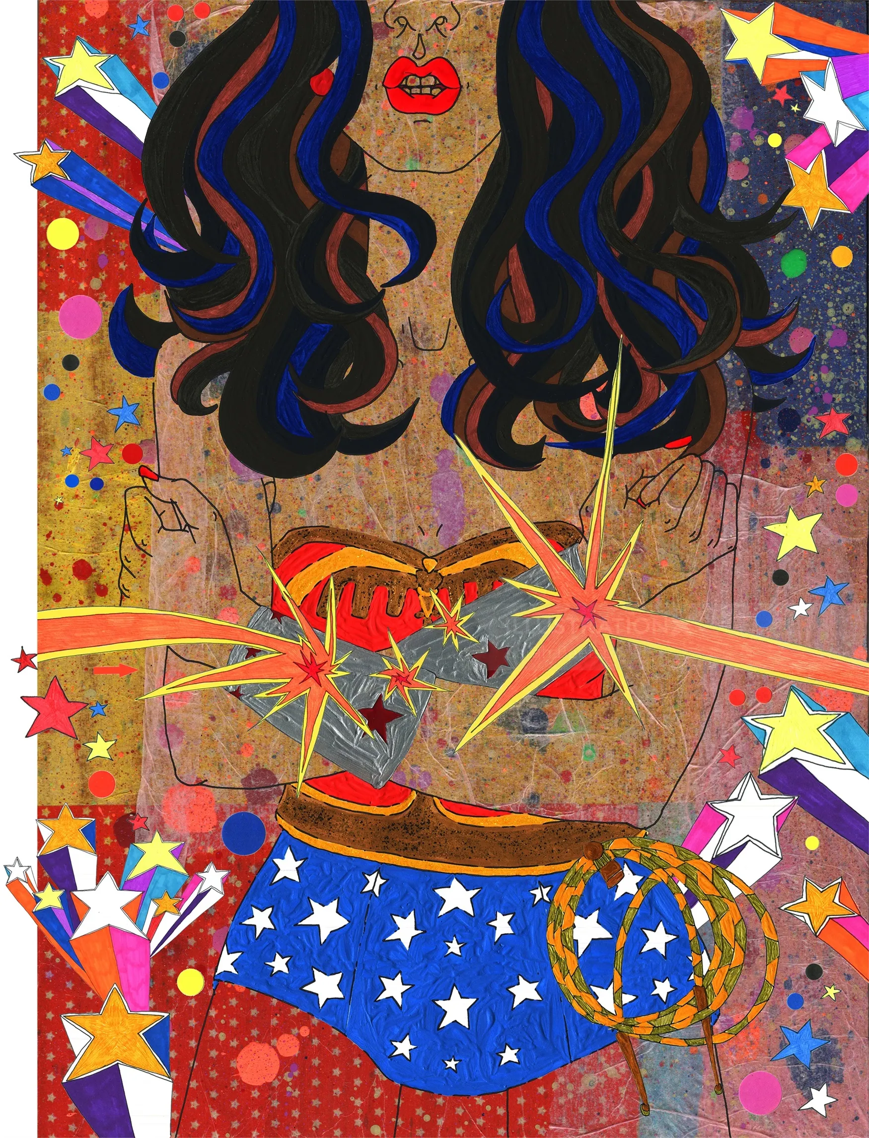 Illustration of a wonder woman by Sarah Beetson