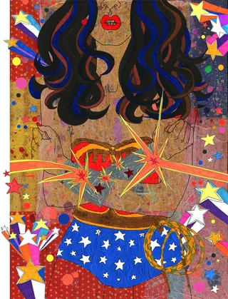 Illustration of a wonder woman by Sarah Beetson