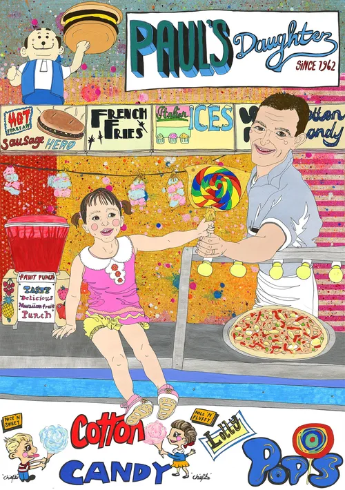 Girl holing loppy pop - Illustration by Sarah Beetson