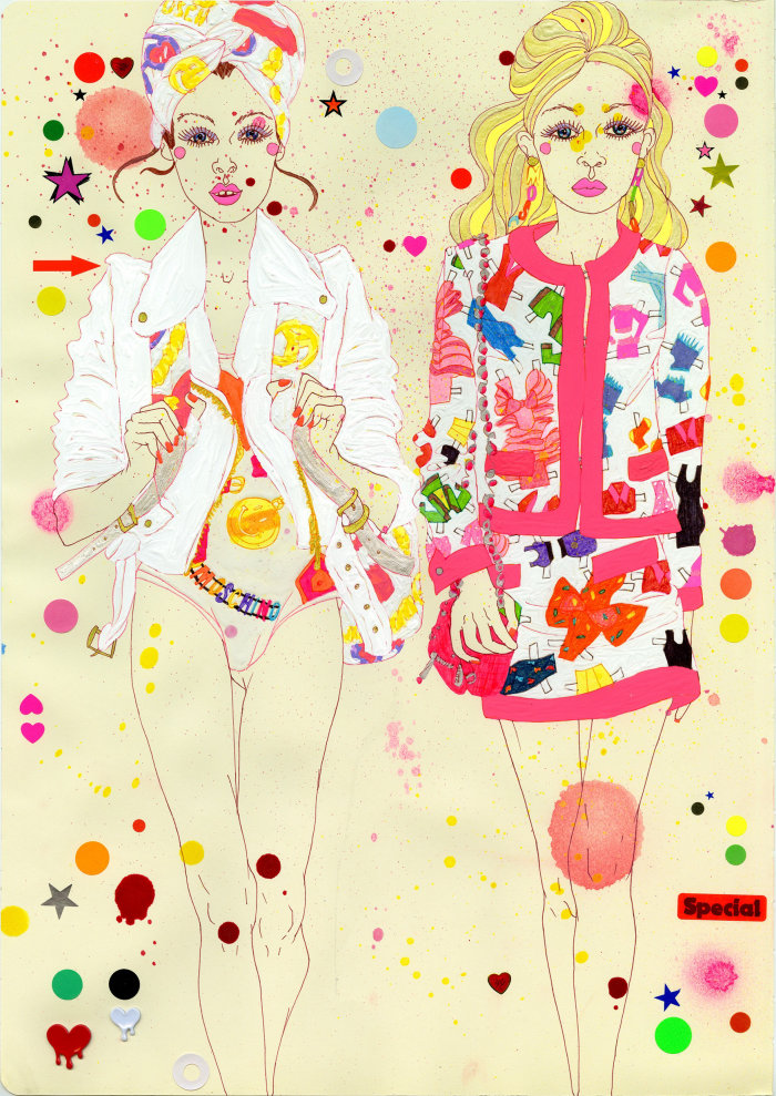 Ilustración de moda femenina por Sarah Beetson