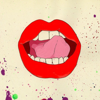 Ilustração de lábios vermelhos por Sarah Beetson
