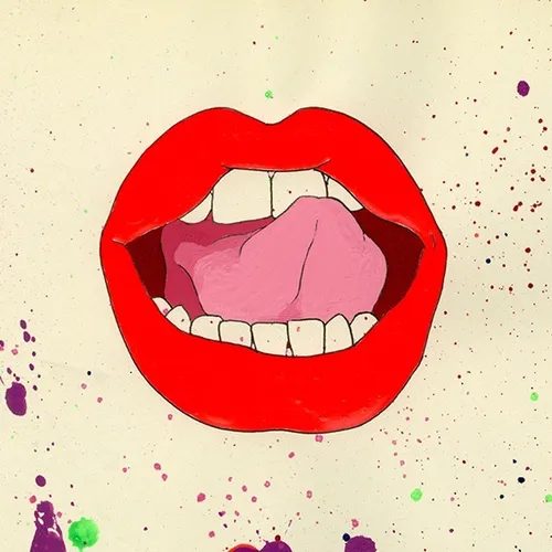 Red lips illustration by Sarah Beetson