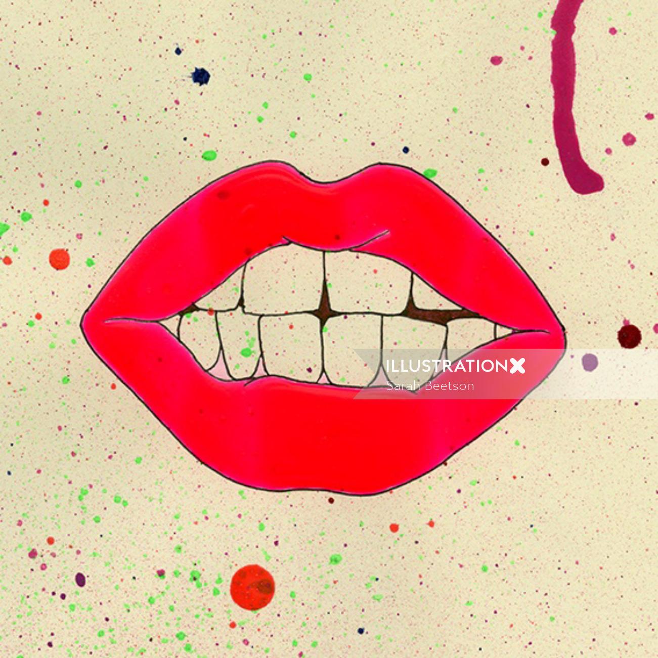 Illustration des lèvres par Sarah Beetson