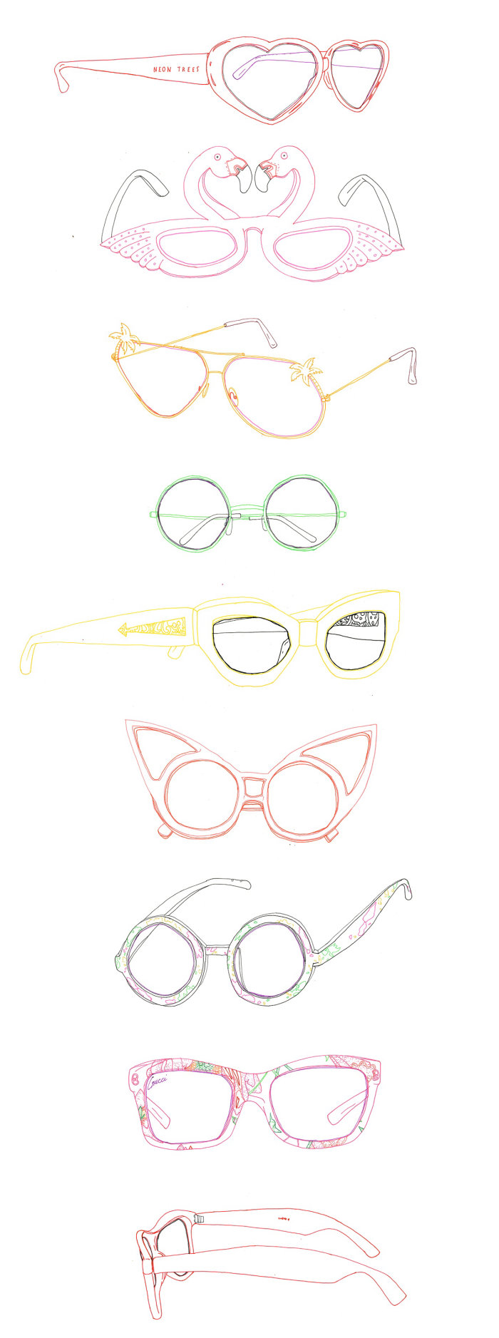 Una ilustración de gafas de sol de verano