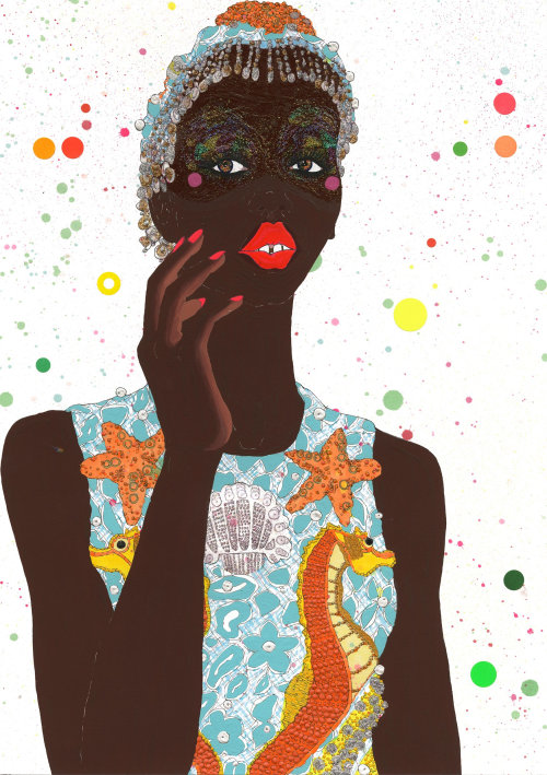 Acrylic portrait of black woman