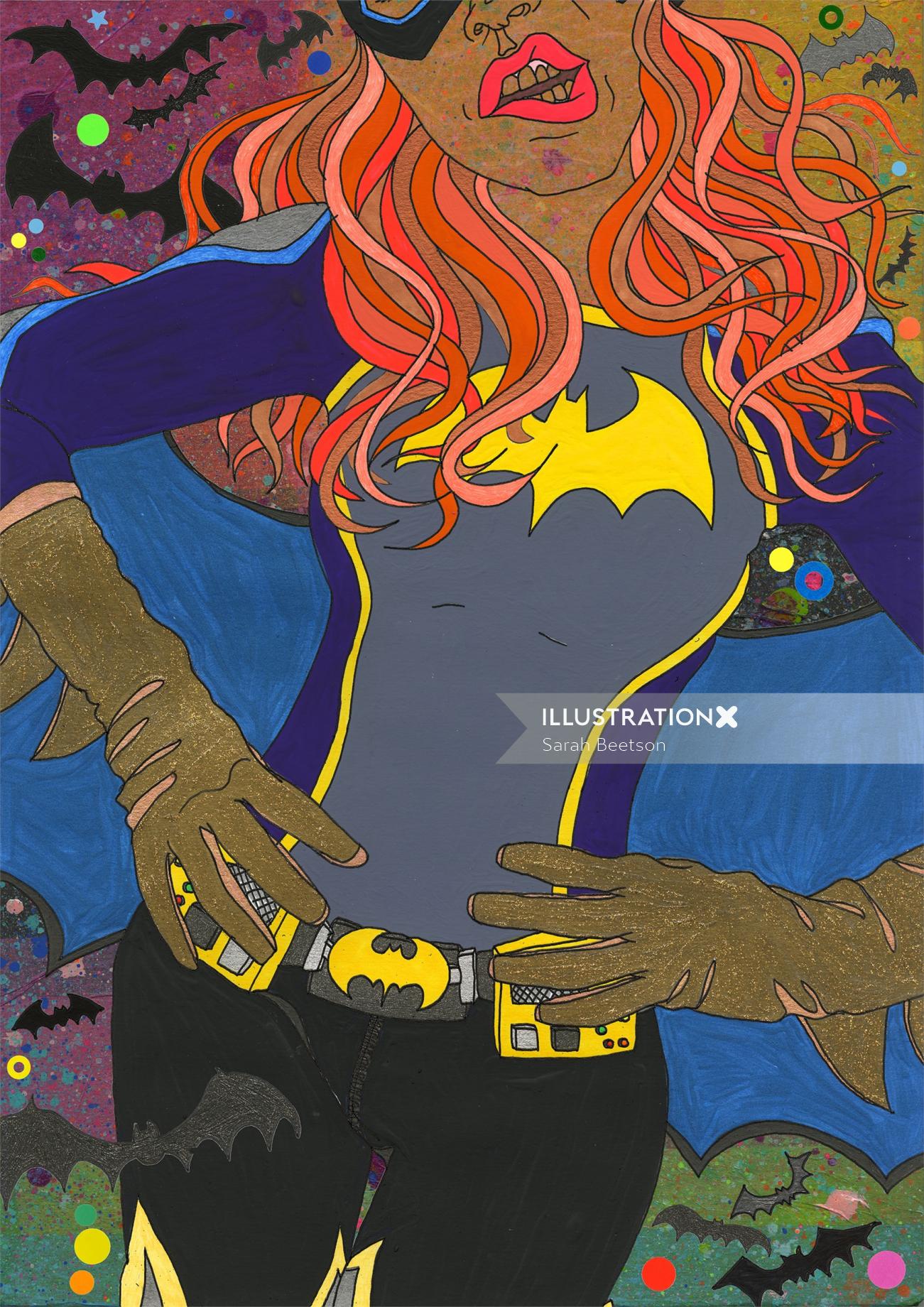 An illustration of a Bat girl