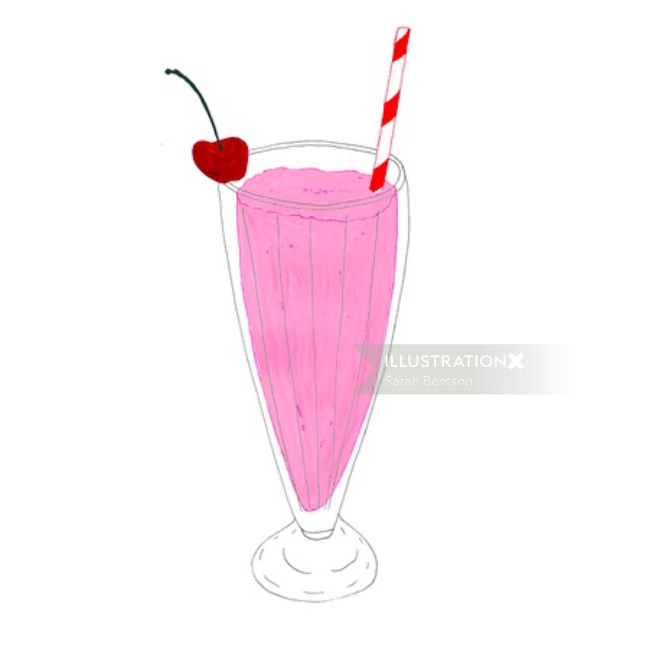 Animation of strawberry juice
