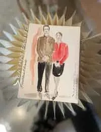 Live fashion illustration of man and woman for Cathay Pacific launch