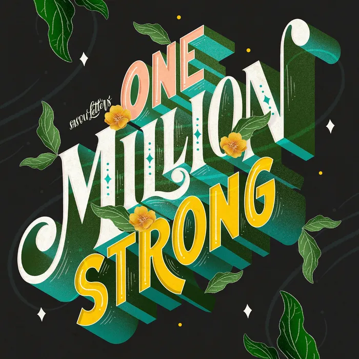 Lettering art of one million strong 