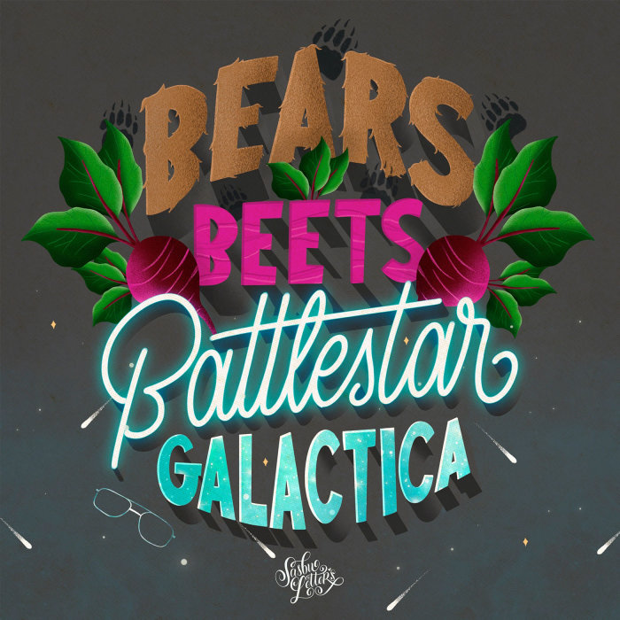 Battlestar Galactica lettering art 