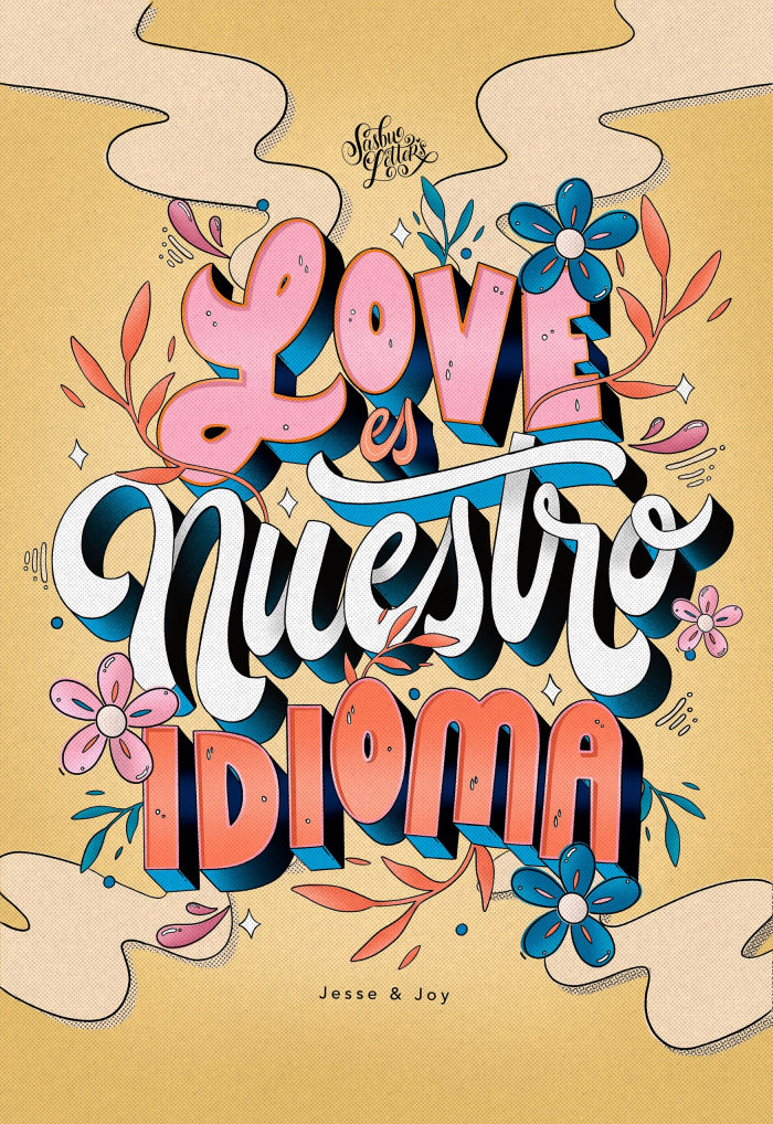 Love Nuestro Idioma lettering illustration 