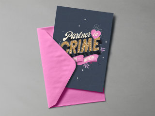 Conception de cartes de vœux partenaire dans le crime 